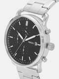 Buy Shop Fossil The Commuter Black Dial Silver Steel Strap Watch for Men - FS5399 USA Online