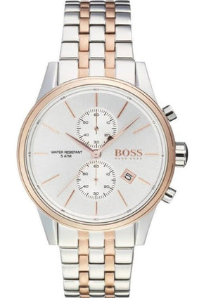 Hugo Boss Jet Silver Dial Two Tone Steel Strap Watch for Men - 1513385