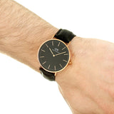 Buy Shop Daniel Wellington Classic Reading Black Dial Black Leather Strap Watch For Men - DW00100129 USA Online
