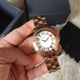 Buy Shop Marc Jacobs Rivera White Dial Rose Gold Steel Strap Watch for Women - MBM3138 USA Online