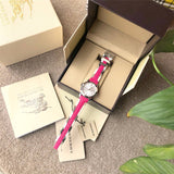 Buy Shop Burberry The City White Dial Haymarket Pink Leather Strap Watch for Women - BU9149 USA Online