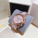 Buy Shop Michael Kors Blair Chronograph Rose Gold Dial Two Tone Steel Strap Watch for Women - MK5943 USA Online