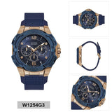 Buy Shop Guess Genesis Quartz Blue Dial Blue Silicone Strap Watch For Men - W1254G3 USA Online