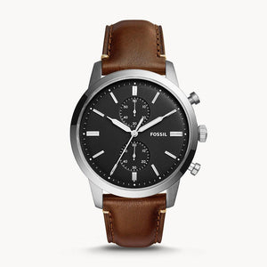 Buy Shop Fossil Townsman Chronograph Black Dial Brown Leather Strap Watch for Men - FS5280 USA Online