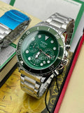 Buy Shop Fossil FB-03 Chronograph Green Dial Silver Steel Strap Watch for Men - FS5726 USA Online