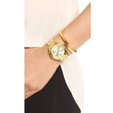 Michael Kors Bradshaw Chronograph White Dial Gold Steel Strap Watch For Women - MK6266