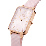 Buy Shop Daniel Wellington Quadro Pressed Mother of Pearl Pink Dial Pink Nylon Strap Watch For Women - DW00100509 USA Online