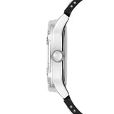 Guess Duchess Crystals Silver Dial Black Silicon Strap Watch For Women - GW0619L1