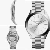 Buy Shop Michael Kors Slim Runway Silver Dial Silver Stainless Steel Strap Watch for Women - MK3178 USA Online