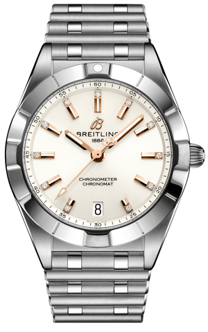 Buy Shop Breitling Chronomat 32 Diamonds White Dial Silver Steel Strap Watch for Women - A77310101A3A1 USA Online