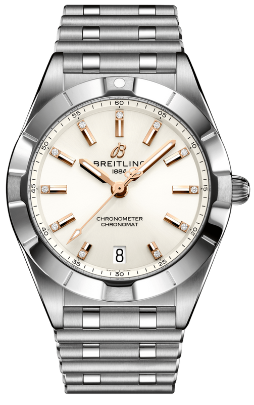Buy Shop Breitling Chronomat 32 Diamonds White Dial Silver Steel Strap Watch for Women - A77310101A3A1 USA Online