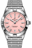 Buy Shop Breitling Chronomat 32 Diamonds Pink Dial Silver Steel Strap Watch for Women - A77310101K1A1 USA Online