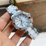 Buy Shop Tag Heuer Aquaracer Diamonds White Dial Two Tone Steel Strap Watch for Women - WAY131F.BA0914 USA Online