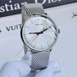 Buy Shop Calvin Klein White Dial Silver Mesh Bracelet Watch for Women - K8M21126 USA Online