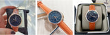 Buy Shop Fossil Tailor Date-Day Quartz Blue Dial Brown Leather Strap Watch for Women - ES4257 USA Online