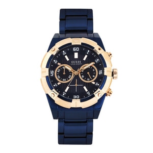 Buy Shop Guess Jolt Analog Blue Dial Blue Steel Strap Watch for Men - W0377G4 USA Online
