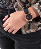 Buy Shop Guess Solistice Diamonds Roe Gold Dial Black Rubber Strap Watch for Women - GW0484L2 USA Online