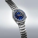 Seiko 5 Sports Petrol Blue Checker Flag Special Edition Blue Dial Silver Steel Strap Watch For Men - SRPK65K1