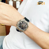 Buy Shop Guess Headline Chronograph Grey Dial Black Rubber Strap Watch for Men - GW0571G1 USA Online