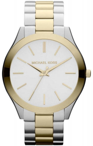 Buy Shop Michael Kors Runway Slim Silver Dial Two Tone Stainless Steel Strap Watch for Women - MK3198 USA Online