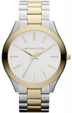 Buy Shop Michael Kors Runway Slim Silver Dial Two Tone Stainless Steel Strap Watch for Women - MK3198 USA Online