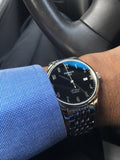 Buy Shop Tissot T Classic Powermatic 80 Black Dial Silver Steel Strap Watch For Men - T41.1.483.52 USA Online