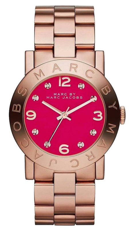 Buy Shop Marc Jacobs Amy Pink Dial Rose Gold Steel Strap Dial Watch for Women - MBM8625 USA Online