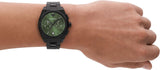 Buy Shop Emporio Armani Federico Chronograph Green Dial Black Steel Strap Watch For Men - AR11562 USA Online