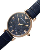 Buy Shop Emporio Armani Gianni T-Bar Quartz Blue Dial Blue Leather Strap Watch for Women - AR11424 USA Online