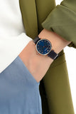 Buy Shop Emporio Armani Gianni T Bar Analog Blue Dial Black Leather Strap Watch For Women - AR1989 USA Online