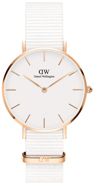 Buy Shop Daniel Wellington Petite Dover Quartz White Dial White NATO Strap Watch For Women - DW001000313 USA Online