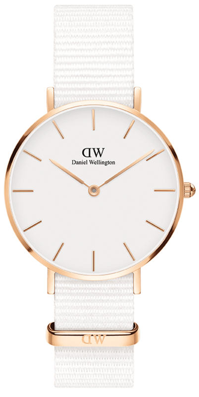 Buy Shop Daniel Wellington Petite Dover Quartz White Dial White NATO Strap Watch For Women - DW001000313 USA Online