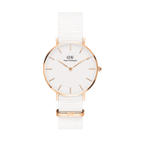 Buy Shop Daniel Wellington Petite Dover Quartz White Dial White NATO Strap Watch For Women - DW001000313 USA Online