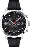 Buy Shop Tissot PRC 200 Chronograph Black Dial Black Rubber Strap Watch for Men - T114.417.17.057.00 USA Online