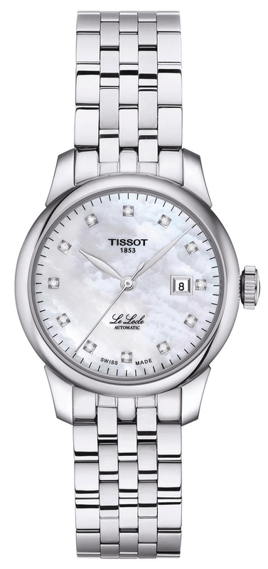 Buy Shop Tissot Le Locle Automatic Diamonds Mother of Pearl Dial Silver Steel Strap Watch For Women - T006.207.11.116.00 USA Online