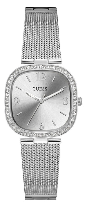 Buy Shop Guess Tapestry Diamonds Silver Dial Silver Mesh Bracelet Watch for Women - GW0354L1 USA Online