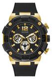 Buy Shop Guess Navigator Chronograph Black Dial Black Rubber Strap Watch for Men - GW0264G3 USA Online