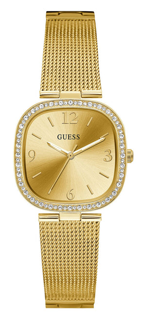 Buy Shop Guess Tapestry Diamonds Gold Dial Gold Mesh Bracelet Watch for Women - GW0354L2 USA Online