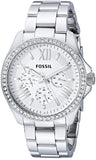 Buy Shop Fossil Cecile Chronograph Silver Dial Silver Steel Strap Watch for Women - AM4481 USA Online