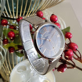 Buy Shop Fossil Jacqueline Mother of Pearl Blue Dial Silver Mesh Strap Watch for Women - ES4322 USA Online