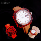 Buy Shop Fossil Candy White Dial Brown Leather Strap Watch for Women - ES3537 USA Online