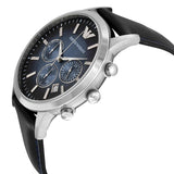 Buy Shop Emporio Armani Classic Chronograph Blue Dial Blue Leather Strap Watch For Men - AR2473 USA Online