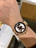 Buy Shop Michael Kors Parker White Dial Two Tone Steel Strap Watch for Women - MK6365 USA Online