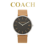 Coach Charles Black Dial Brown Leather Strap Watch for Men - 14602155