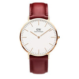 Buy Shop Daniel Wellington Classic Suffolk White Dial Brown Leather Strap Watch For Women - DW00100120 USA Online