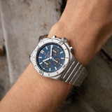Buy Shop Breitling Chronomat B01 42mm Blue Dial Silver Steel Strap Watch for Men - AB0134101C1A1 USA Online