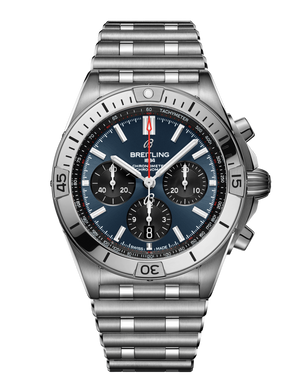Buy Shop Breitling Chronomat B01 42mm Blue Dial Silver Steel Strap Watch for Men - AB0134101C1A1 USA Online