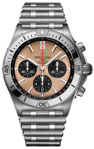 Buy Shop Breitling Chronomat B01 42 Brown Dial Silver Steel Strap Watch for Men - AB0134101K1A1 USA Online