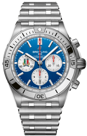 Buy Shop Breitling Chronomat B01 42 Six Nations Italy Blue Dial Silver Steel Strap Watch for Men - AB0134A41C1A1 USA Online