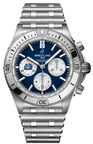 Buy Shop Breitling Chronomat B01 42 Six Nations Scotland Blue Dial Silver Steel Strap Watch for Men - AB0134A51C1A1 USA Online
